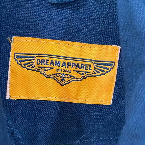 Dream Apparel Black Denim Biker Vest W/ Patches & Buttons Laced Sides Size L - Picture 8 of 16